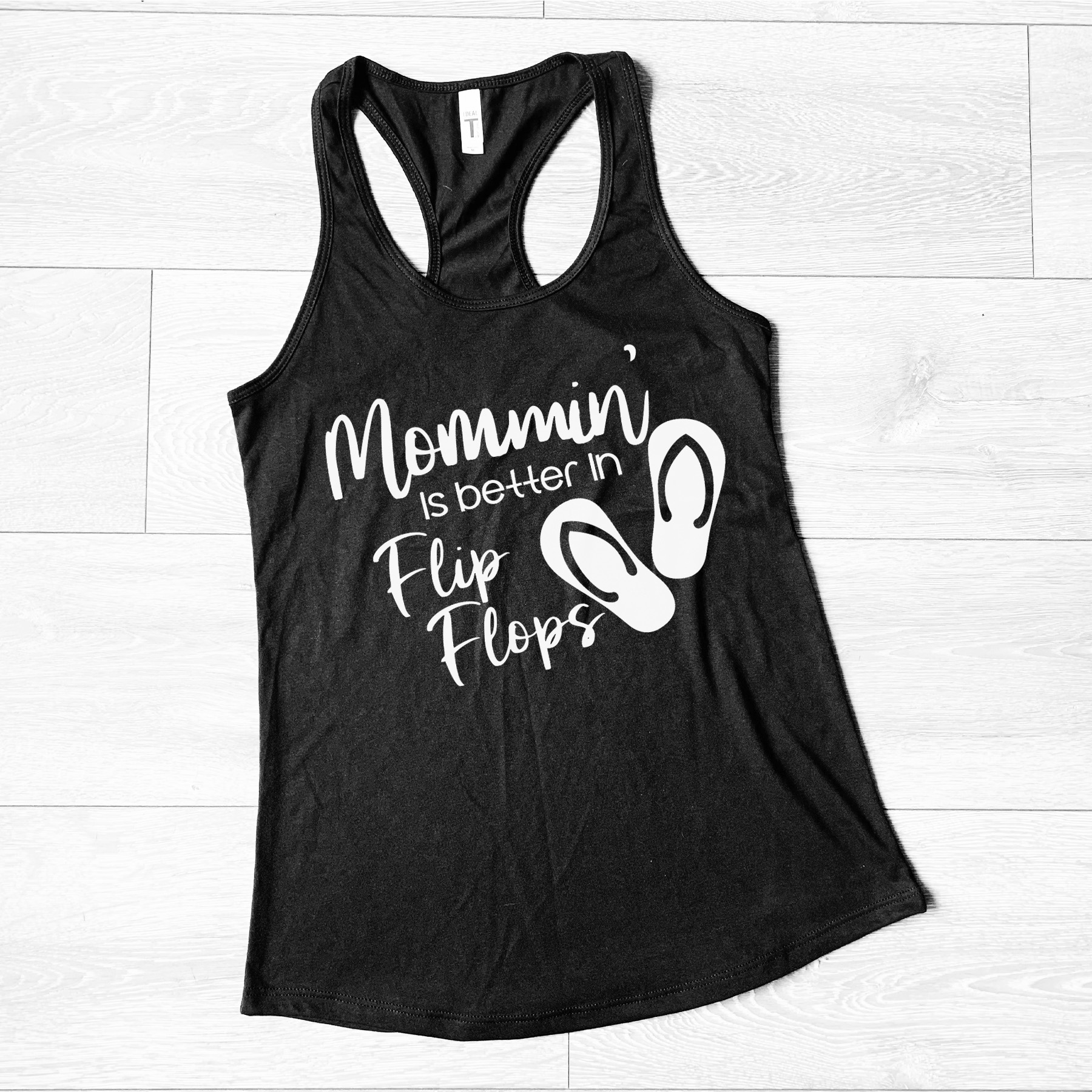 Mommin' in Flip Flop Tank - Black
